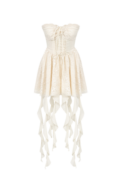 Neckholder-Bankettkleid mit sanftem Pailletten-Ausschnitt