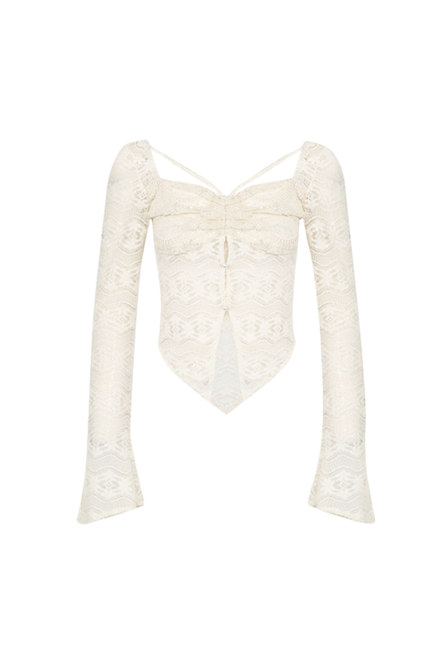 光沢のあるシアートップス＋フレンチアシンメトリースカートレース