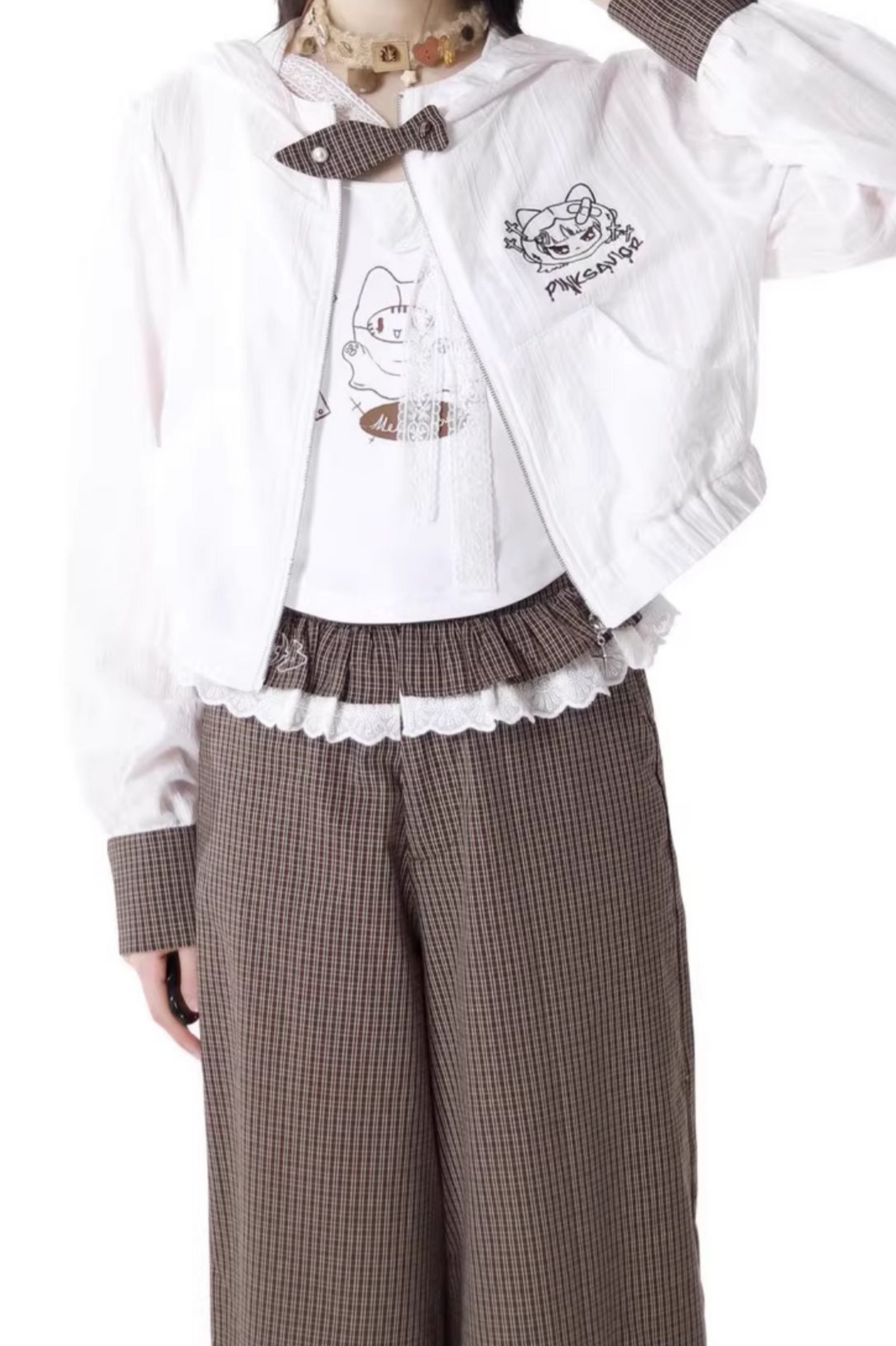 フーディーパンツ ワイド ノースリーブ トップス +