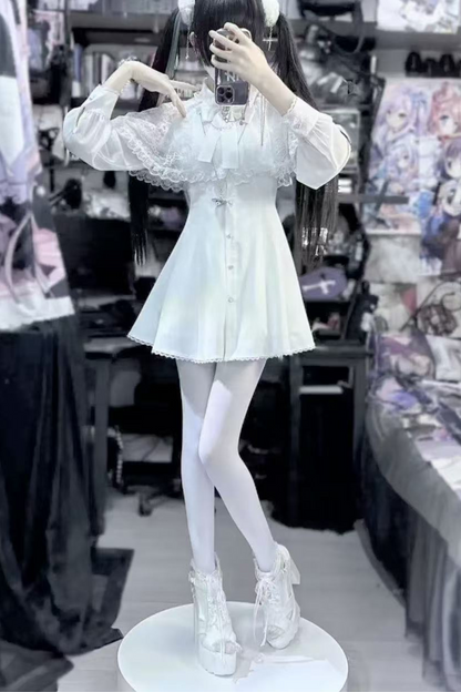 Design Kleid Massenproduktion Mine Kragen Spitze