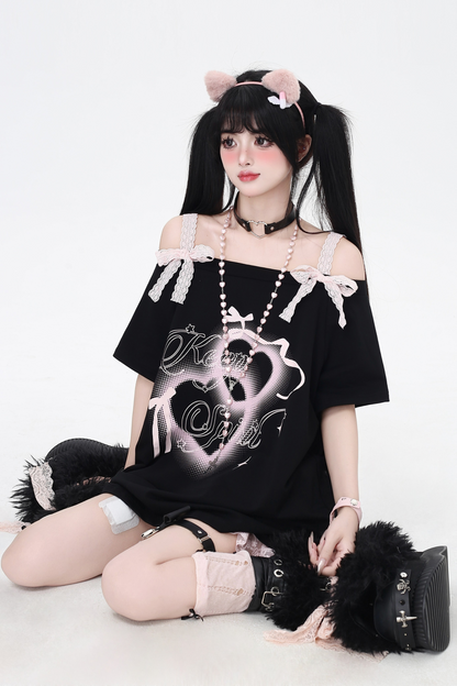 Sweet Top One Bow Shoulder