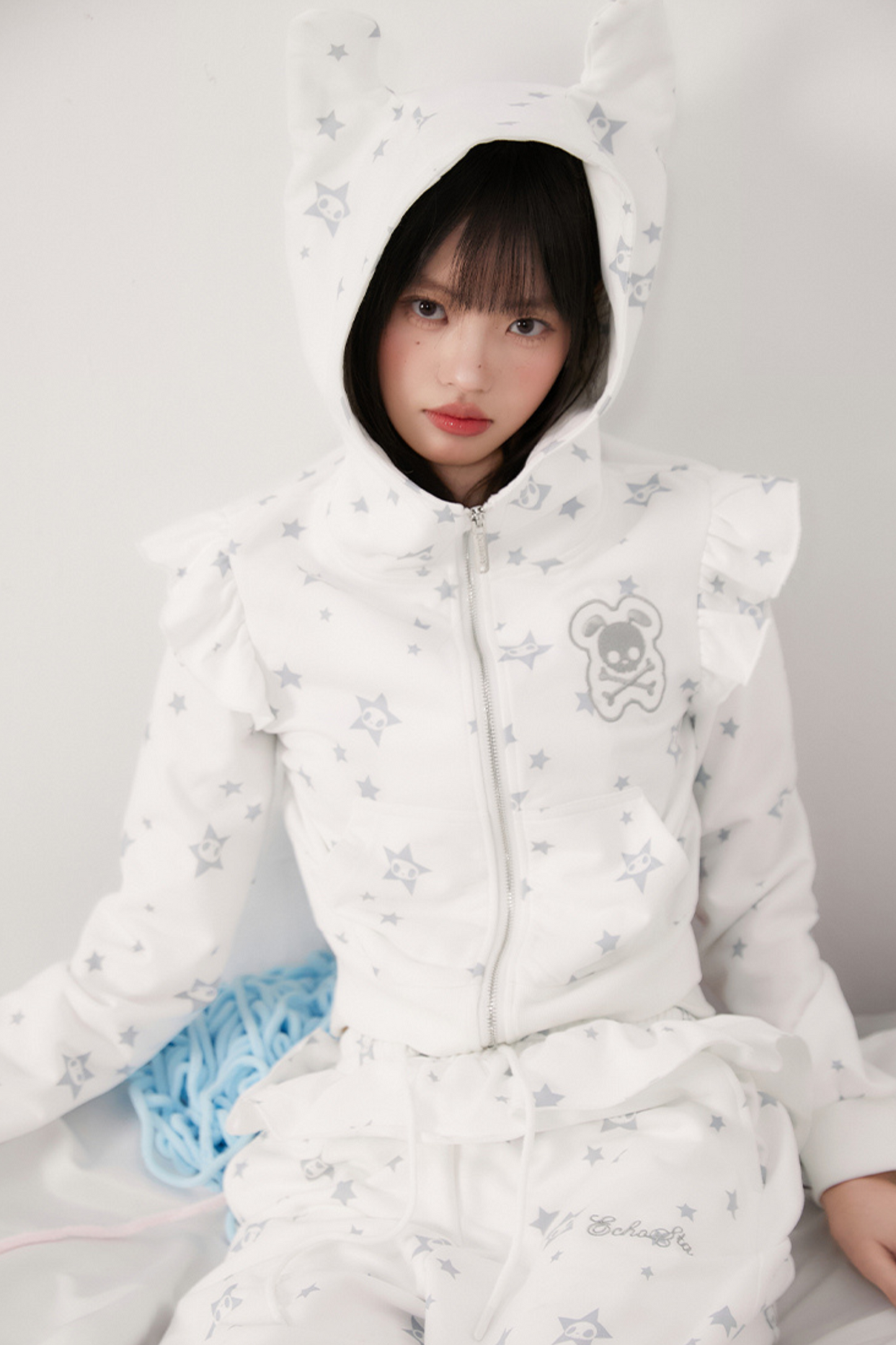 Animal Pants Loose Hoodie Kapuzenohr + Rüsche