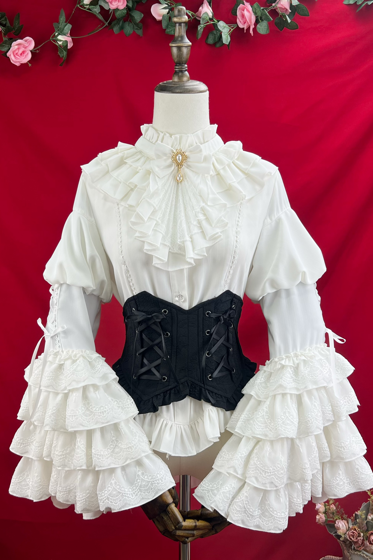 グッドエビルロリータゴシックジーシャツ＋フレアスカート＋ウエストベルト