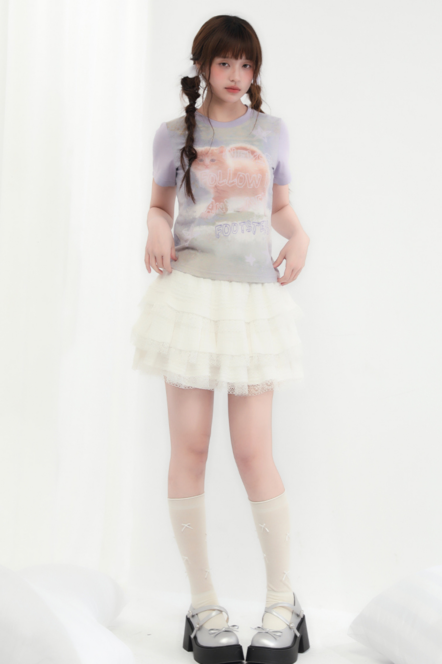 Rock Flare Weiß Süße Spitze