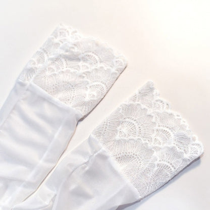 Lace Trim Gothic Punk Gloves