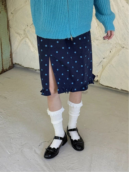 with Cuffs Socks Calf Ribbed Ruffled Lace
