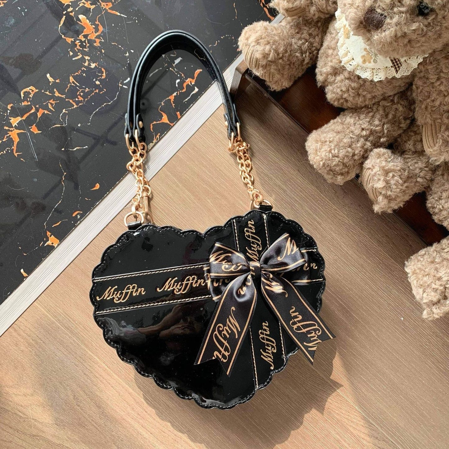 Heart Wish Gift Heart-Shaped Big Bow Lolita Handbag – Sweet Girl Crossbody Bag | LilyVow