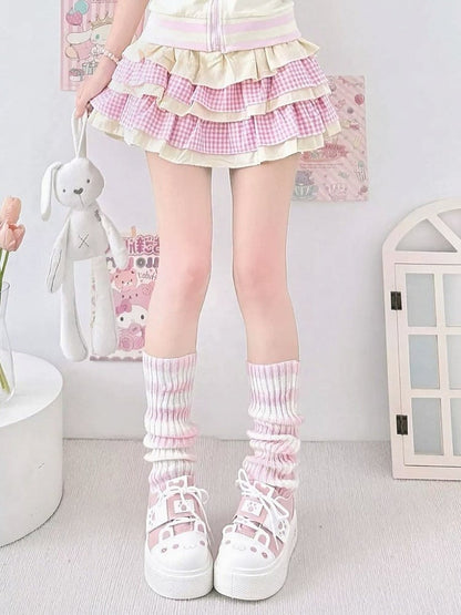 Leg Colors - Stripe Pastel Warmers Knit Slouchy 5