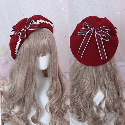 Bowknot Colors Beret Sweet Lolita Daisy 6