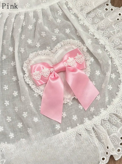 6つのオプションの蝶結びカラーブローチデザインイチゴ