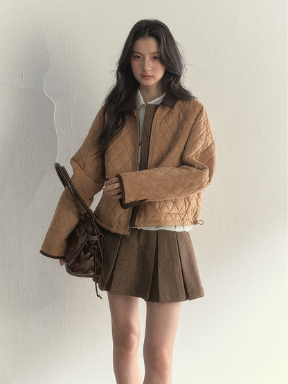 Jacket Retro Houndstooth Double-Sided Brown