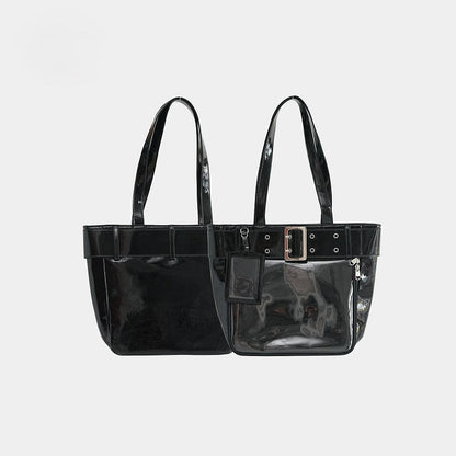 Belt Ita Bag Accent Tote Black with