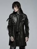 Black Men's Punk Hot Glue Long Sleeve Windbreaker