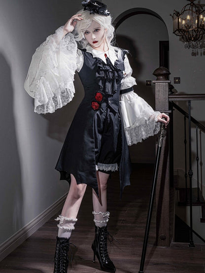 Weste Gothic Schwanzförmige Lolita Lange Schwarze Flügel Fledermaus Ouji