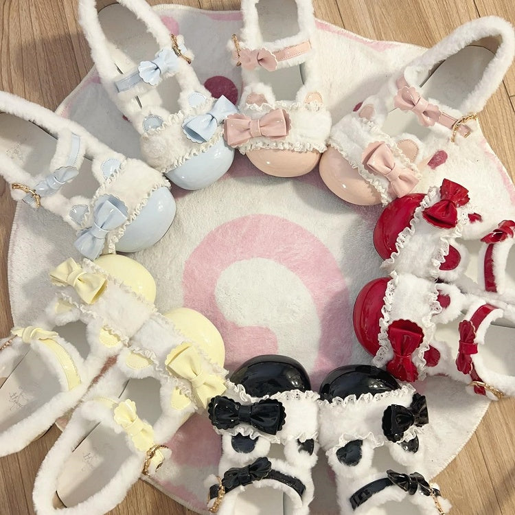 Details Jane Teddy Creamy Bow Sweet Lolita Bear with Shoes Yellow Theme Mary Low-heel