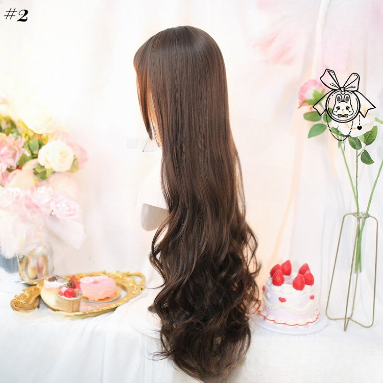 Unterbrustlange Perücke mit Pony