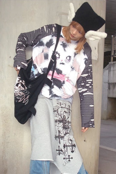 バニープリントスリーブトッププラケット