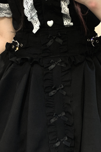 フリルサスペンダースカート マインレース