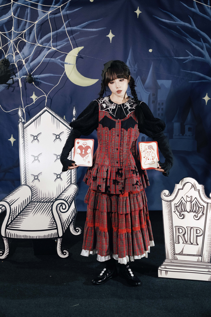 ドラキュラチェックノースリーブトップス