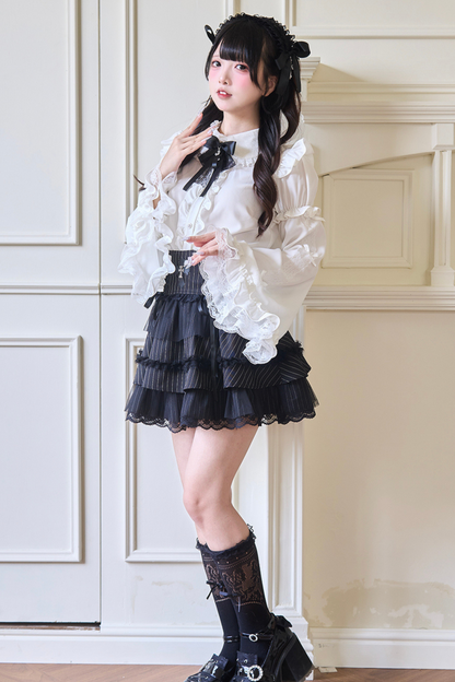 Sleeve Wide Blouse Gothic Lace