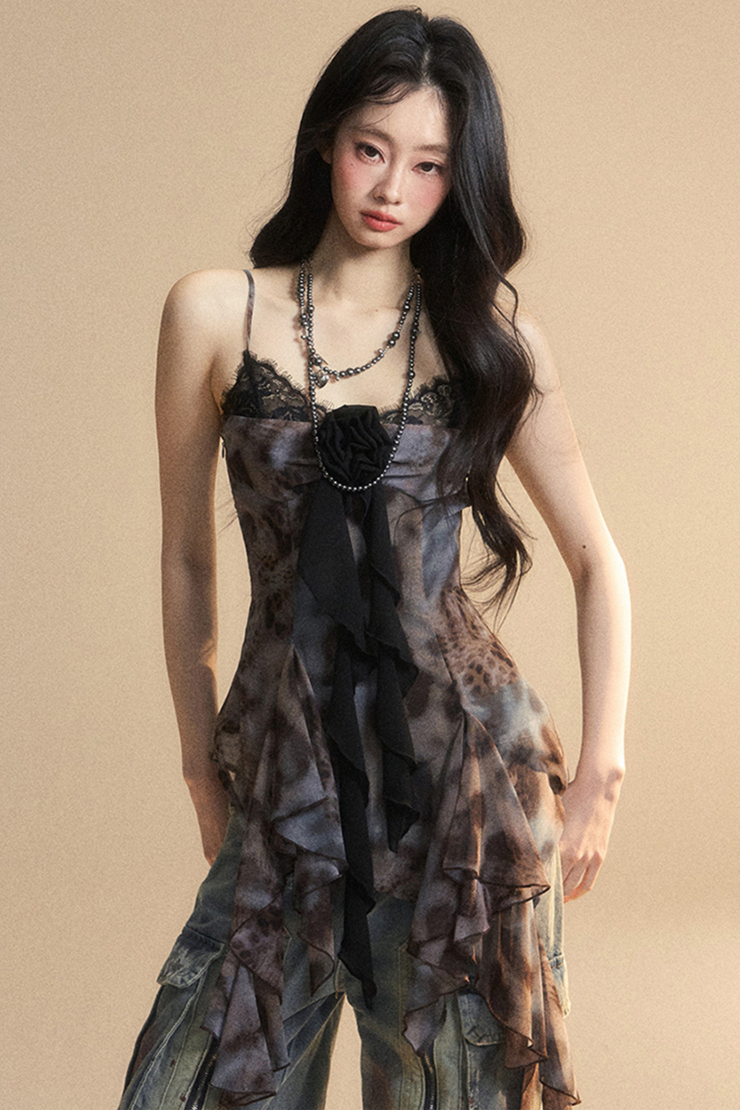 レーストップキャミソール シアー