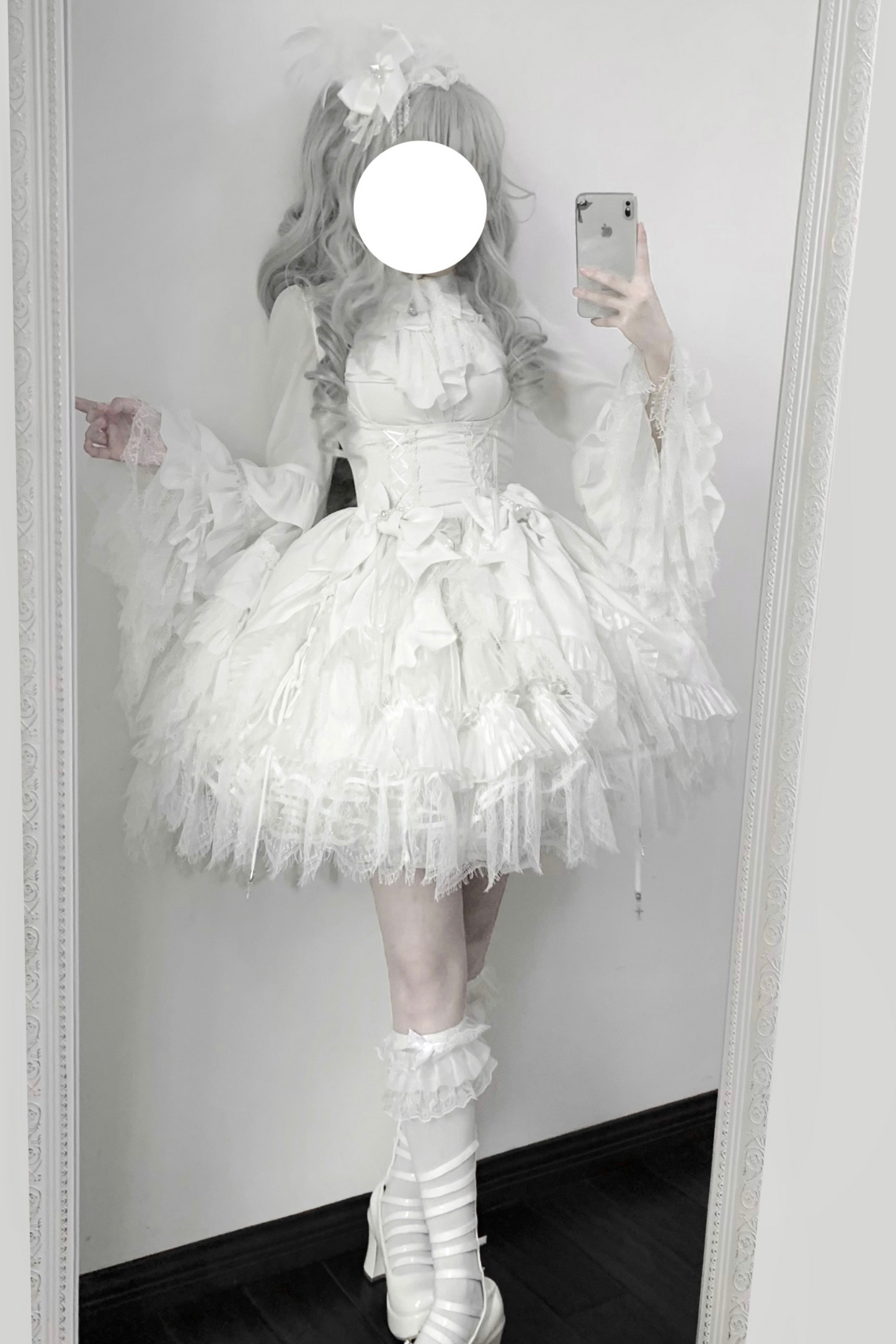 Feather Style Blouse Gothic Lolita Spider