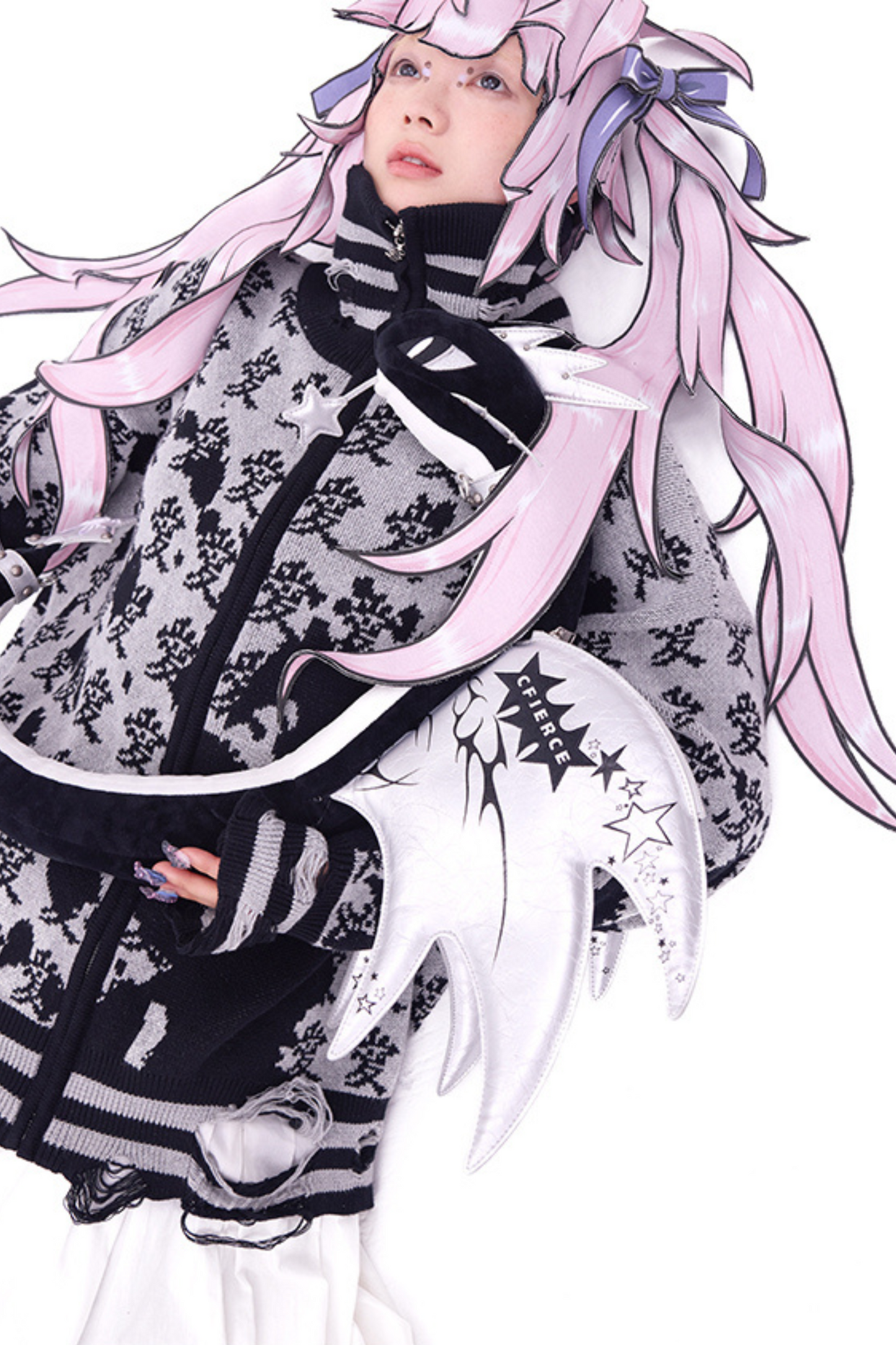 帽子ポニーテールダブルウィッグ