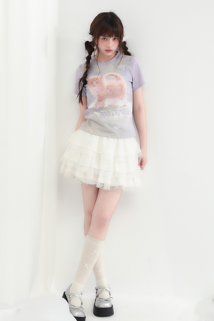 Rock Flare Weiß Süße Spitze