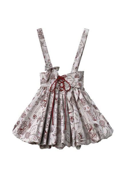 ジャンパースカート＋シャツスリーブアイテム）バルーンワインパフレッド（予約販売）