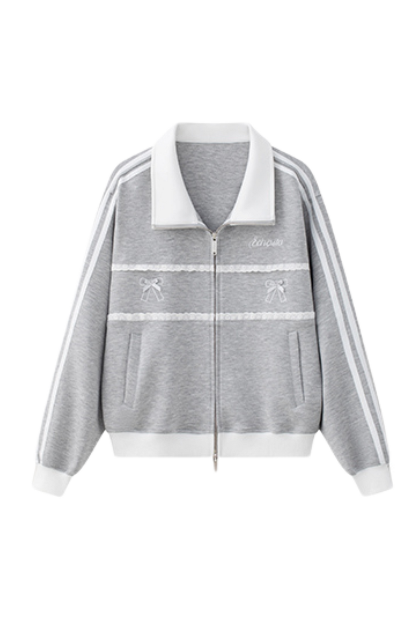 スカートジャケット レース+プリーツリボンライン