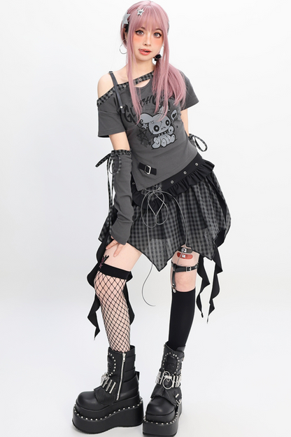 スリムフィットTシャツ+スカート イレギュラーフォルティドール