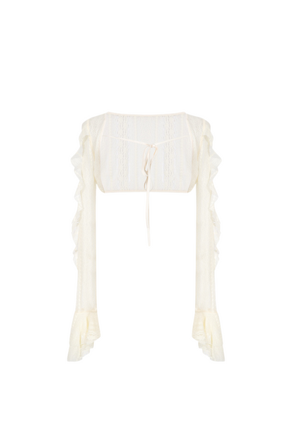 ショート丈のフレンチシアーカーディガン