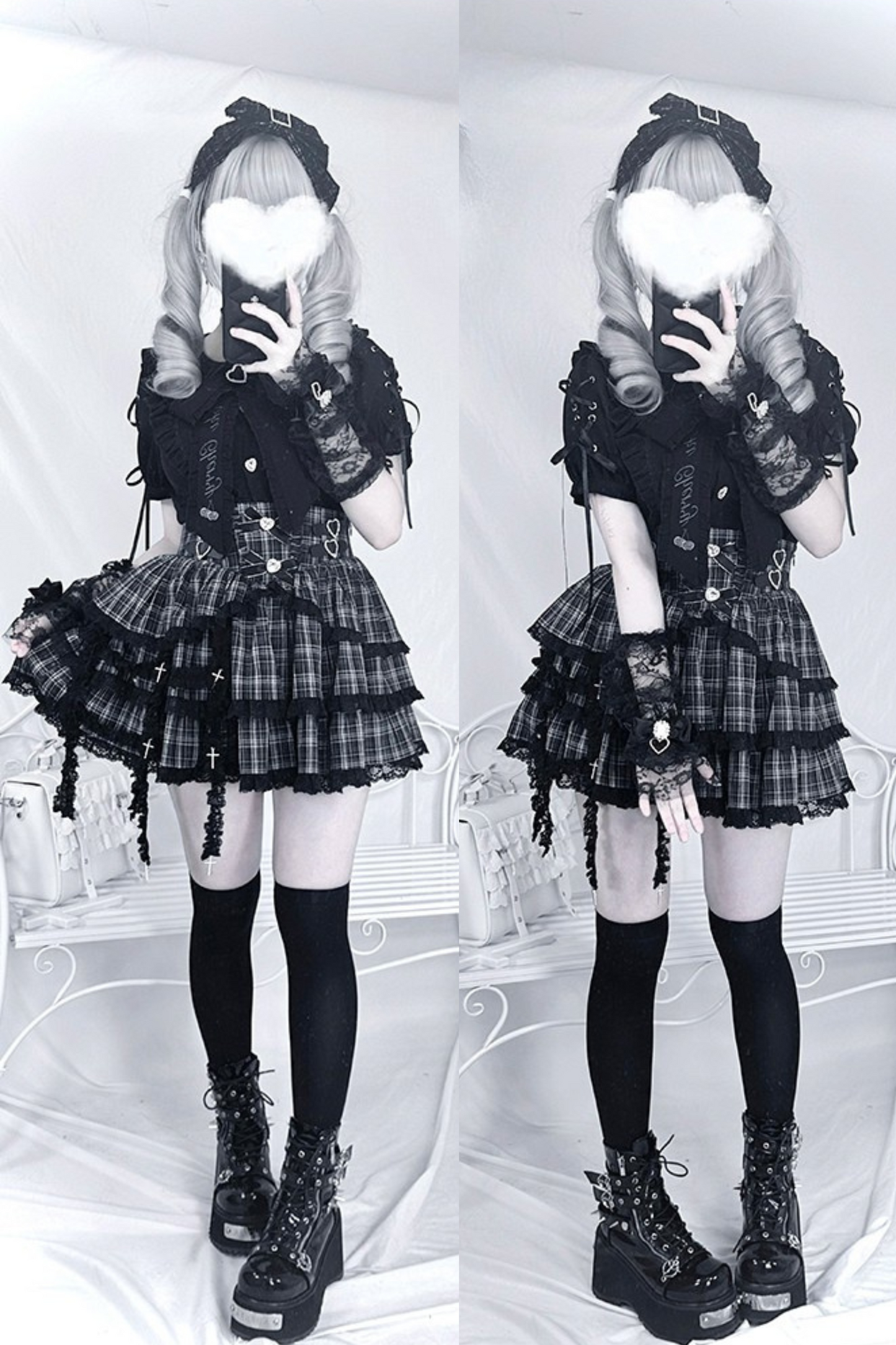 スカート ブラック コード 予約 シャツ マイン リボン バードケージ +