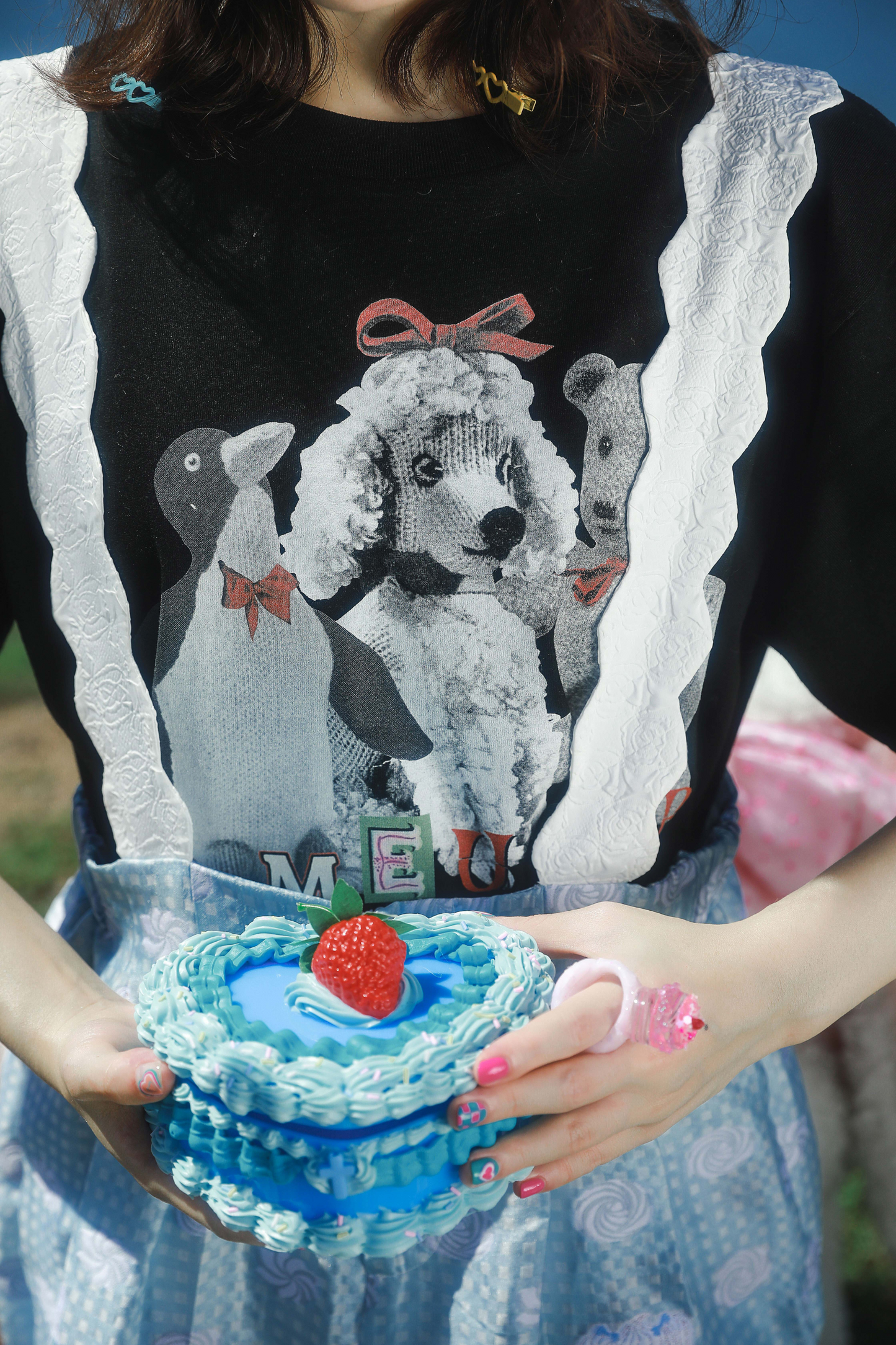 クマペンギンコラージュヴィンテージTシャツ