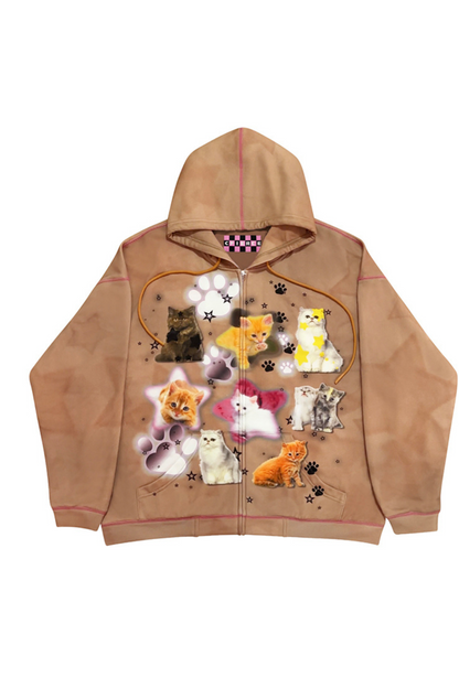 Buntes Sweatshirt Spray Cat Art