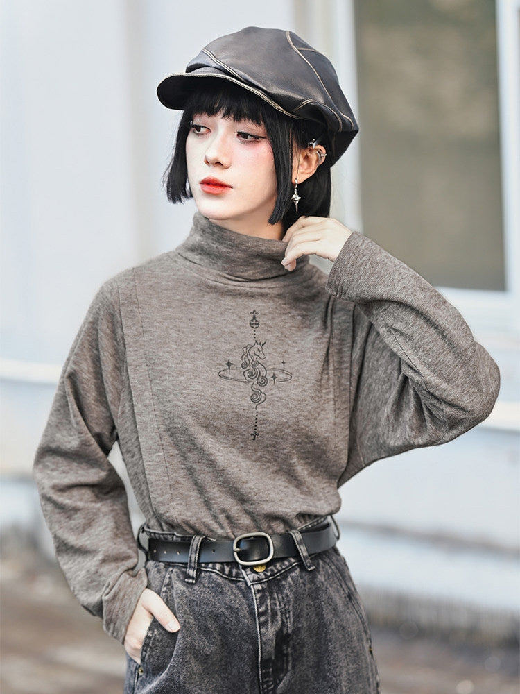 Sleeve Fleece Long Style Lining Brown with Chinese Top