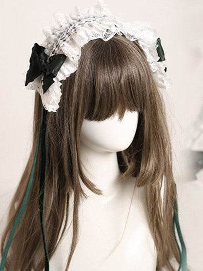 Christmas Lolita Sweet White Dark Green Hairclip/Hairband Elk