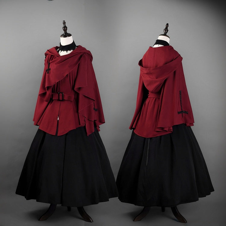 Red Gothic Nun Lolita Shawl