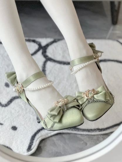 Heels - High Details Beaded Lolita Chain Mermaid Detachable with Elegant