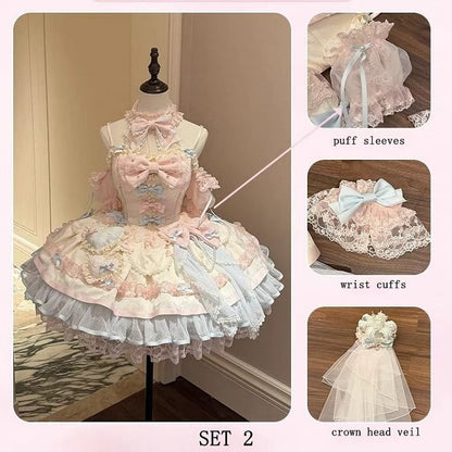 Rainbow Halter Lolita JSK Full Set | Sweetheart Macaron Lolita