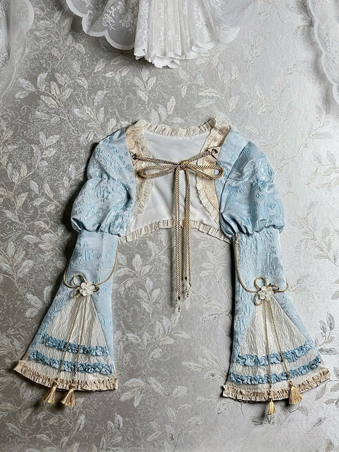 Robes Jacquard Bolero Blue Tassel