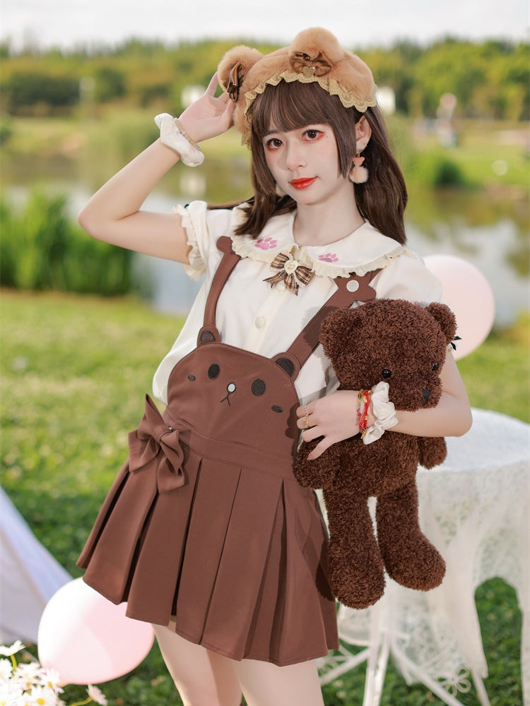 Rosa Shorts Bunny/Braunbär Overalls Bubble