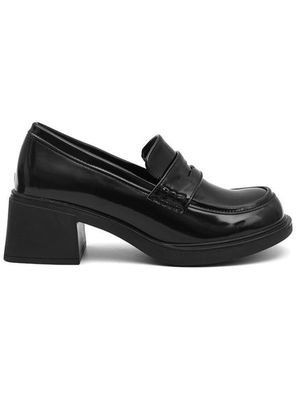 Brown Glossy PU 5.5cm Heel School Uniform Shoes