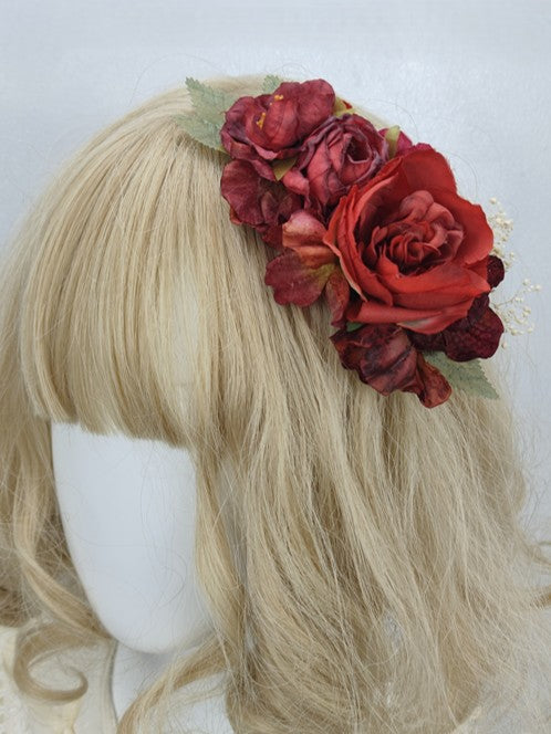 Hairclip Color Details Handmade 7 Flower Options