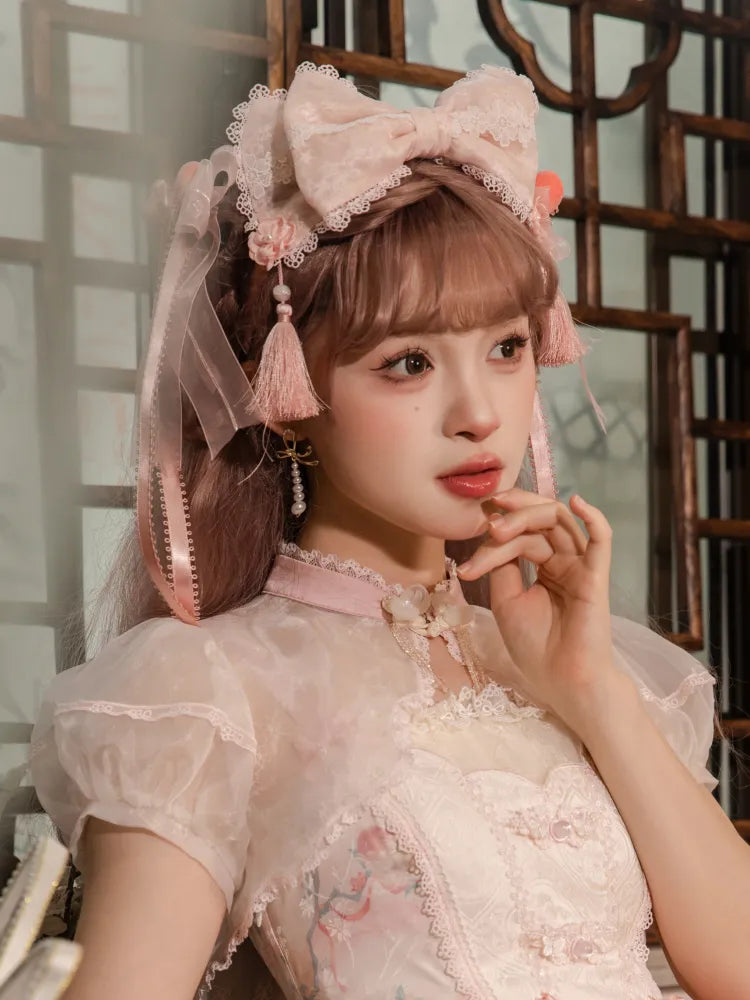 ピンクの蝶結びタッセルKC