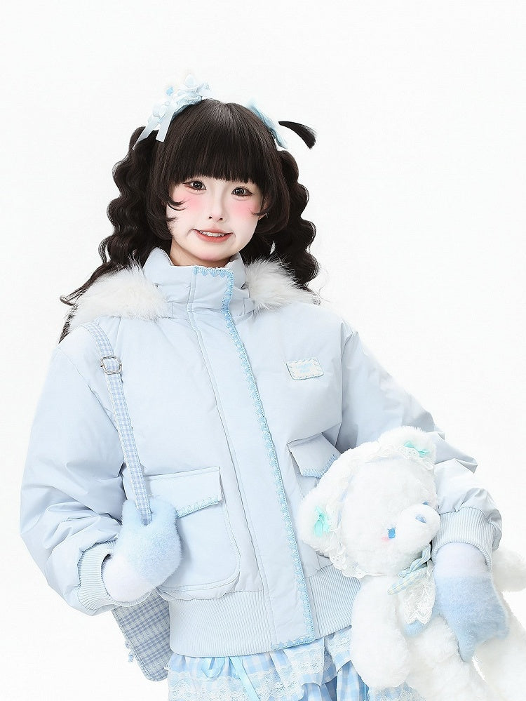 Blouson Closure Kawaii with Dual Jacket Daily Blue/Pink