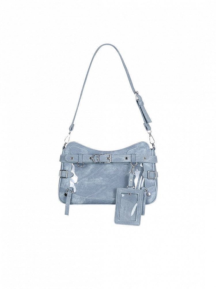 6 Colors Transparent Crossbody Ita Shoulder Bag with Cat Theme - Wudong Shop