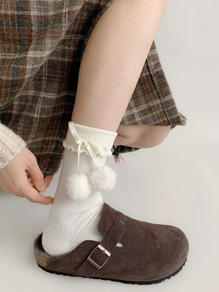 Socks Ankle Bow Pom-Pom Colors) (3