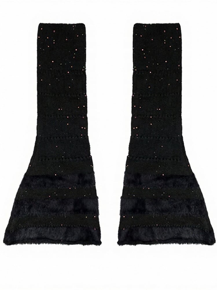 Knit Striped Sequin Leg Warmers - ModaSwings