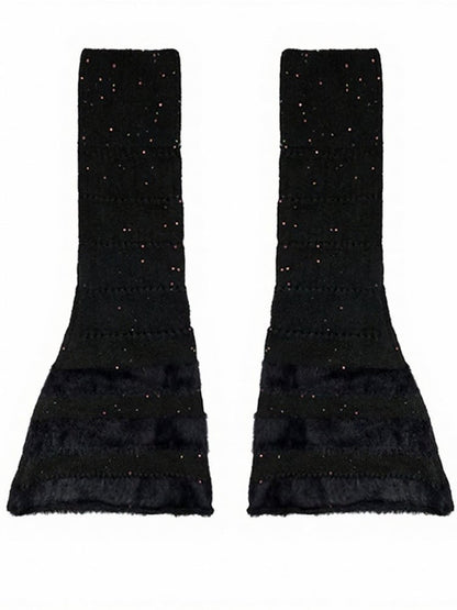 Knit Striped Sequin Leg Warmers - ModaSwings